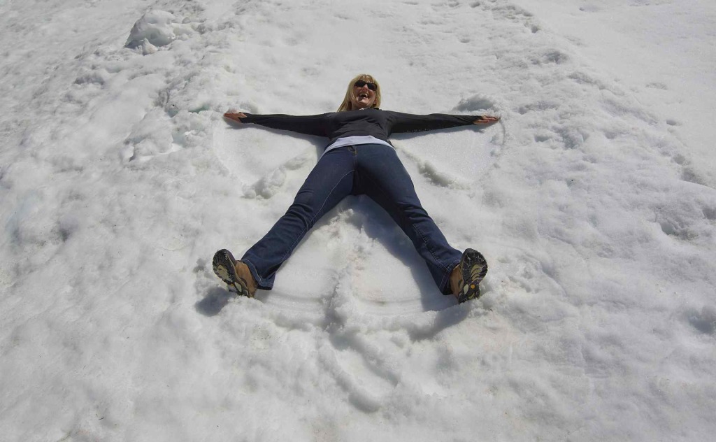 Elaine in the snow